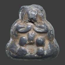 037/ พระปิดตา 2 หน้า ลพ.ดำ วัดกุฎี จ ปราจีนบุรี