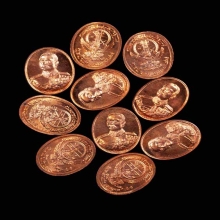 เหรียญ ร.5 วัดกลางบางแก้ว ปี 35 พิมพ์เล็ก 10 องค์ผิวไฟสวย