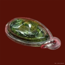 พญาเต่าเรือนหินสบู่เลี่ยมเดิมพร้อมเหรียญปี16หลวงพ่อสนิท