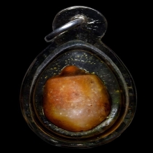 พญาเต่าเรือนหินสบู่เลี่ยมเดิมพร้อมเหรียญปี33หลวงพ่อสนิท