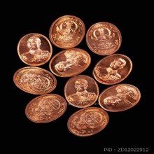 เหรียญ ร.5 วัดกลางบางแก้ว ปี 35 พิมพ์เล็ก 10 องค์ผิวไฟสวย