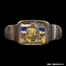 แหวนลายธงชาติหลวงพ่อเดิม วัดหนองโพ เนื้อเงินลงยา