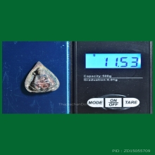 เหรียญใบโพธิ์ ไต้ฮงกง ลพ.คูณ ปี38 เนื้อเงิน สวยมาก