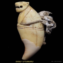 เขี้ยวแกะรูปเสือ หลวงพ่อนก วัดสังกะสี จ.สมุทรปราการ 