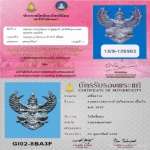 พญาครุฑ อ.วราห์ รุ่นโคตรรวย เนื้อเงิน ปี2537(ที่2)+บัตรสมาคม