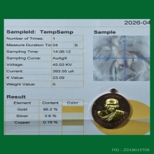 เหรียญเจริญพร ลพ.แช่ม วัดสำนักตะคร้อ เนื้อนวะหน้ากากทองคำ