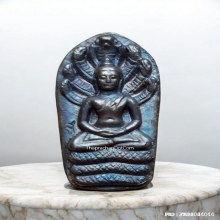 พระนาคปรกใบมะขาม หลวงปู่ม่น วัดเนินตามาก ปี 37 เนื้อเงิน