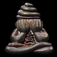 พระปิดตาลวงปู่จันทร์ วัดทุ่งเฟื้อพิมพ์ขมวดมวยเนื้อนวโลหะสวยๆ