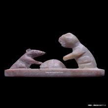 หนูแมวหินแกะหลวงพ่อสนิท วัดลำบัวลอย เนื้อหินสบู่