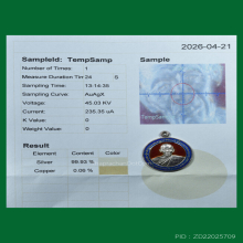 เหรียญรุ่นแรกลพ.พ่อกัน วัดบ้านสร้าง เนื้อเงินลงยา ปี 37 