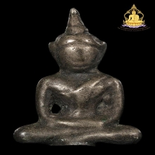 ยอดธงกู้ชาติ กรุวัดพลับบางกะจะ เนื้อชินเงินพิมพ์เล็กปางสมาธิ