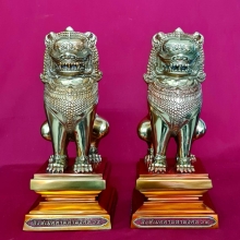 พระบูชาสิงห์เมตตามหามงคล รุ่นแรก สีทองน้ำผึ้ง วัดใหญ่ พล.