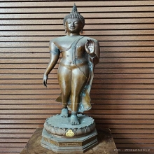 พระพุทธลีลามหากาญจนาบพิตร สูง 29.5 นิ้ว เนื้อบรอนซ์นอก