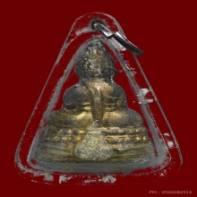 พระชัยสี่มุมเมือง หน้าใหญ่ 1 โค๊ต ผิวน้ำทอง เลี่ยมเก่าโบราณ