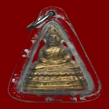 พระชัยสี่มุมเมือง หน้าใหญ่ 1 โค๊ต ผิวน้ำทอง เลี่ยมเก่าโบราณ