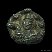 พระอุปคุตศิลปะเขมร เนื้อ สำริดเงิน