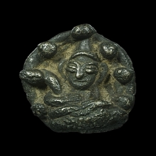 พระอุปคุตศิลปะเขมร เนื้อ สำริดเงิน