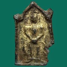 พระขุนแผนสะกดทัพ กรุวัดเขาชนไก่ เนื้อตะกั่วสนิมแดง