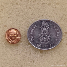 เหรียญเม็ดยา หลวงปู่หงษ์ วัดเพชรบุรี ปี 2555