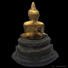 พระบูชา องค์พระบุทอง ฐานไม้บุเงิน เดิมๆครับ