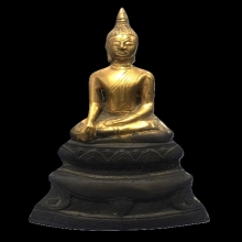 พระบูชา องค์พระบุทอง ฐานไม้บุเงิน เดิมๆครับ