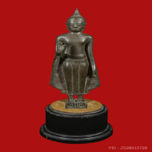 พระพุทธยืน สมัยอู่ทอง พิมพ์หน้าแก่ เนื้อสัมฤทธิ์ ยุคต้น 