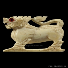 สิงห์หลวงพ่อหอม วัดชากหมาก ตาฝังพลอย มีจาร 10 ตัวอักขระ