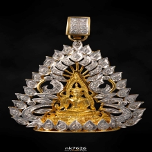 พระพุทธชินราช เนื้อทองคำ งานจิวเวลรี่ กรอบทองประดับเพชรแท้