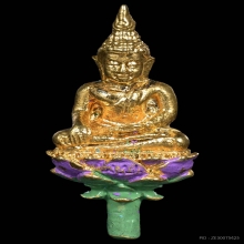 พระยอดธงวัดเขาตะเครา เนื้อกะไหล่ทองลงยา ปี2518