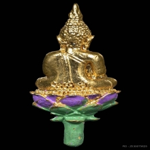 พระยอดธงวัดเขาตะเครา เนื้อกะไหล่ทองลงยา ปี2518