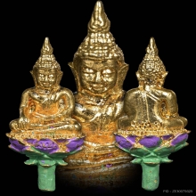 พระยอดธงวัดเขาตะเครา เนื้อกะไหล่ทองลงยา ปี2518
