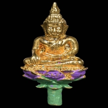 พระยอดธงวัดเขาตะเครา เนื้อกะไหล่ทองลงยา ปี2518
