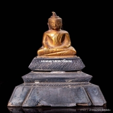 พระพุทธรูป สมัยอยุธยา บุทองคำฐานเงิน สวยเดิม ( องค์ที่ 3)