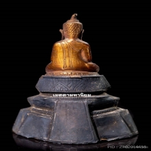 พระพุทธรูป สมัยอยุธยา บุทองคำฐานเงิน สวยเดิม ( องค์ที่ 3)