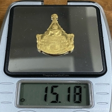 พระทองคำ เหรียญพระพุทธญาณนเรศวร์  ภปร. สก.  (บล็อคเคลื่อน)