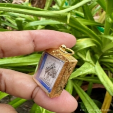 หลวงพ่อพรหม รูปฉลองมณฑป1นิ้ว ปี14 หลังยันต์ปั๊มหมึกเขียว