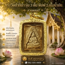 พระวัดปากน้ำ รุ่น 3 ตื้น พิมพ์ 5เนื้อน้ำมัน เลี่ยมทอง 