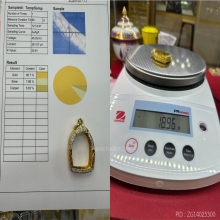 ตลับทองฝั่งเพชรแท้ เพชรเม็ด7ตังค์21เม็ด ทอง86% หนัก18.96g