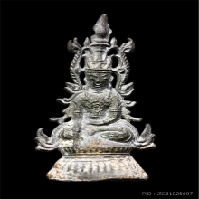 พระบูขาเชียงแสน ทรงเครื่อง ศิลปะชาน เนื้อชินเงิน ขนาดห้อยคอ