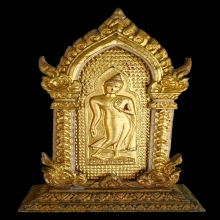 พระลีลากำแพงศอก ลงรักปิดทอง ร่องชาดแดง จ.สุพรรณบุรี 