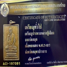 เหรียญปู่เผือก พิมพ์ปากหวอ ปี 2497 วัดกิ่งแก้ว( ออกวัดสลุด)