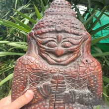ท้าวเวชสุวรรณไม้เก่าแกะสลักโบราณขนาดใหญ่