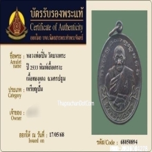 เหรียญเสื้อเกราะหลวงพ่อเปิ่น วัดบางพระ ปี2533