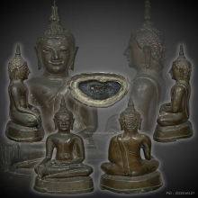 พระพุทธรูปพระเชียงแสน สิงห์สามหน้าตัก 4.5 นิ้ว  สูง 12 นิ้ว