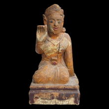 นางกวักไม้โพธิ์แกะ ยุคแรก วัดพระปฐมเจดีย์