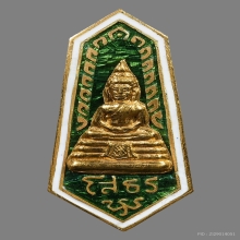 หลวงพ่อโสธร  แหนบหน้าพระพุทธ(นิยม) ทองคำลงยาเขียวพ.ศ 2509