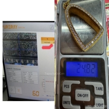 ตลับทองฝังเพชรแท้ ใส่หลวงปู่ทวด หลังหนังสืมใหญ่  