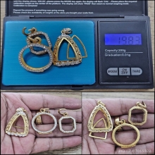 ราคาเบา ตลับทองคำฝังเพชร รวม 3 ใบ 