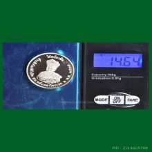 เหรียญหลวงปู่ไต้ฮงกง โจวซือ เนื้อเงินขัดเงา ปี 2537