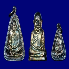 หลวงพ่อเงิน วัดบางคลาน รุ่นเพิร์ธ เนื้อเงินครบชุด 3 องค์ 